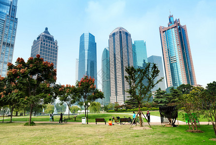 上海的公园和现代建筑图片