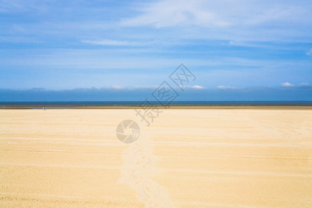 法国诺曼底大平坦沙滩LeT高清图片