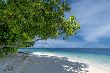 绿松石热带天堂白沙滩图片