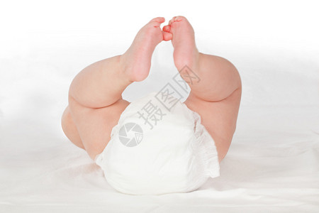 可爱的宝宝臀部与纸尿裤背景图片