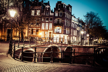 荷兰阿姆斯特丹的著名运河之一高清图片