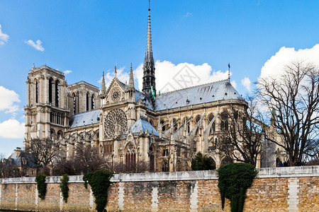 巴黎和塞纳河大教堂圣达图片