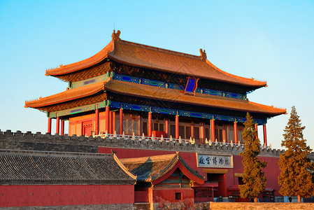北京早上的故宫图片