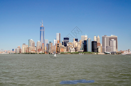 美国纽约曼哈顿天际线背景图片