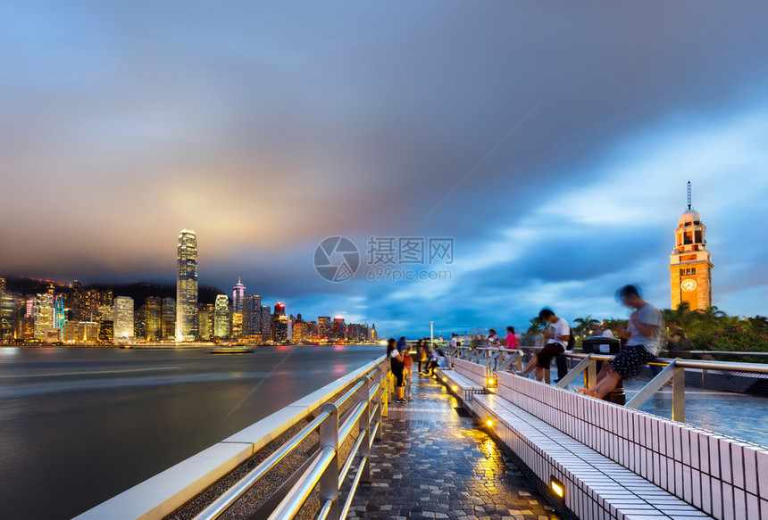 香港维多利亚港夜景图片