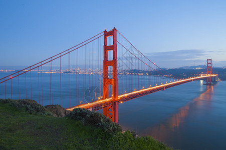日落时的金门大桥美国旧金山图片
