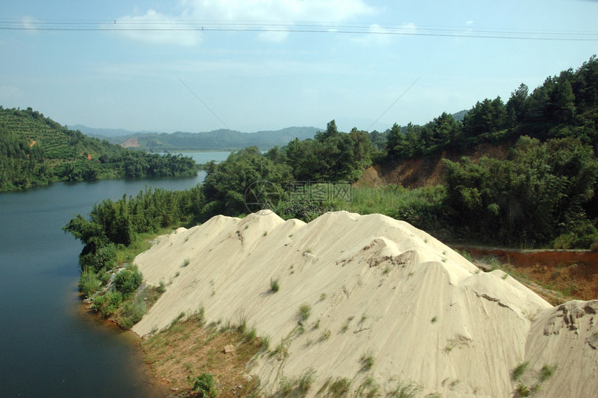 农村绿地自然景观及湖泊与河流图片