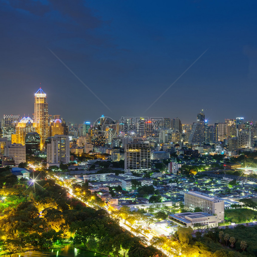 曼谷市风景曼谷夜景在图片