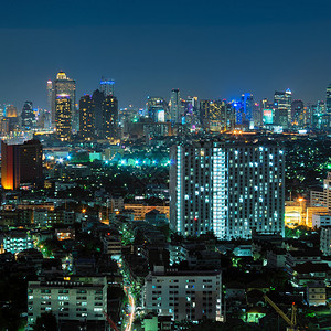 曼谷市风景曼谷夜景在图片