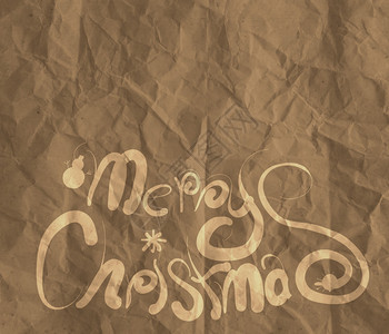 圣诞卡皱纹的回收纸面背景作为图片