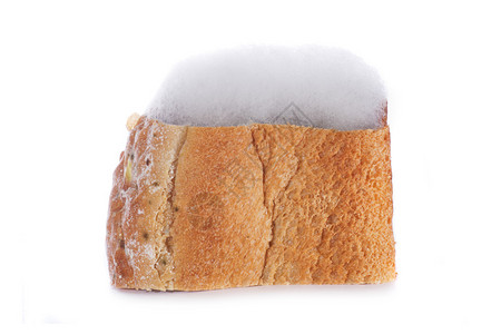 发霉的面包上白色孤立图片