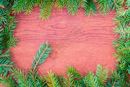 木板上的圣诞树图片