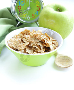 健康早餐Muesli和苹果图片