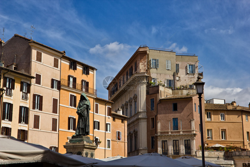 意大利罗马的PiazzaCampodeFiori和GiordanoB图片