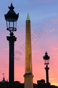 法国巴黎Concorde广场日落图片