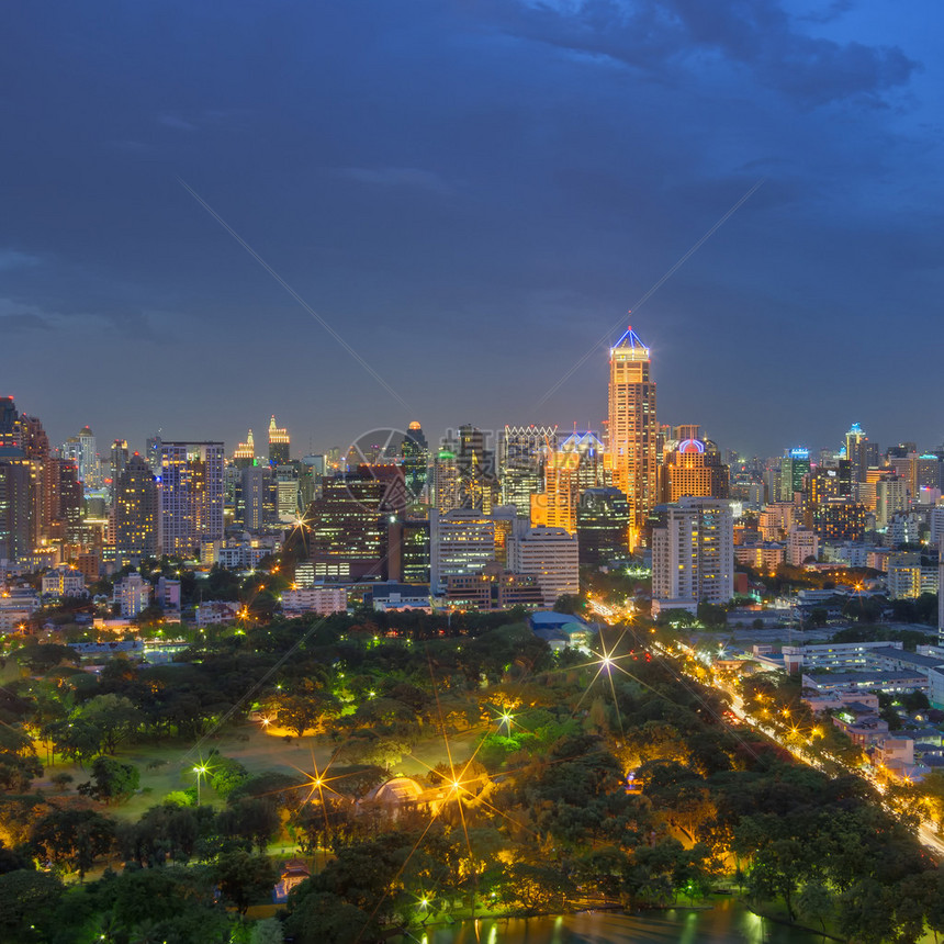 曼谷市风景曼谷夜景在图片