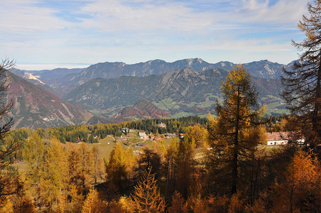 秋天的高山风景奥地利图片