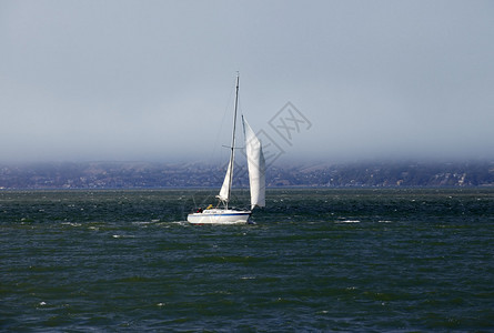 在旧金山无声海洋湾的水域中航图片