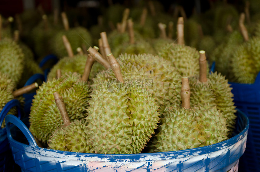 泰国水果市场上的榴莲图片
