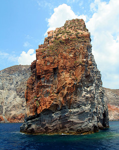 意大利地中海地中海火山口利帕里岛ColcanicLipariI图片