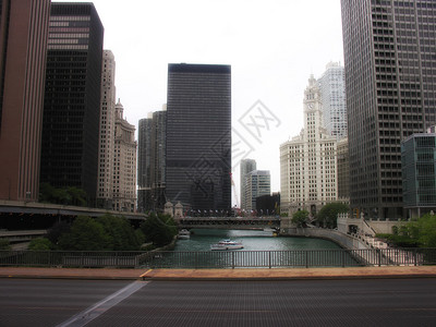 美国芝加哥市中心摩天大楼在暑图片