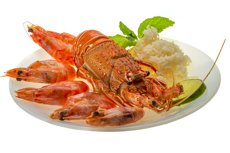 龙虾和米饭图片
