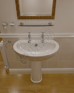 现代浴室内部的3d渲染图片