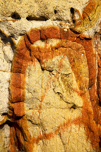 破碎的石头和地衣的岩石抽象兰萨罗特岛西班牙纹理图片