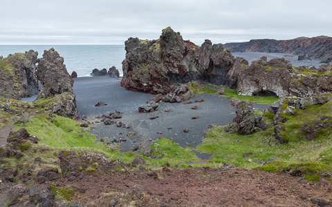 冰岛海滩与熔岩图片