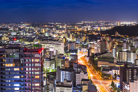 日本仙台市街景图片