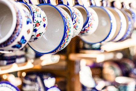 在传统的多彩陶瓷波兰市场图片