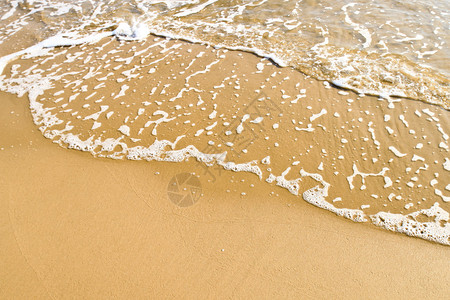 沙滩和波浪自然背景图片
