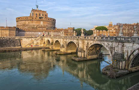 圣安热洛城位于罗马的意大图片