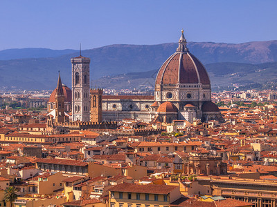 意大利托斯卡纳佛罗伦萨历史城空中观意图片