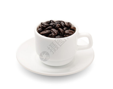 黑咖啡杯中的黑咖啡粒子图片