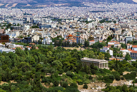 从雅典卫城山看雅典希腊图片