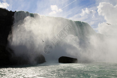 加拿大尼亚加拉瀑布NiagaraFalls的瀑布Hors图片