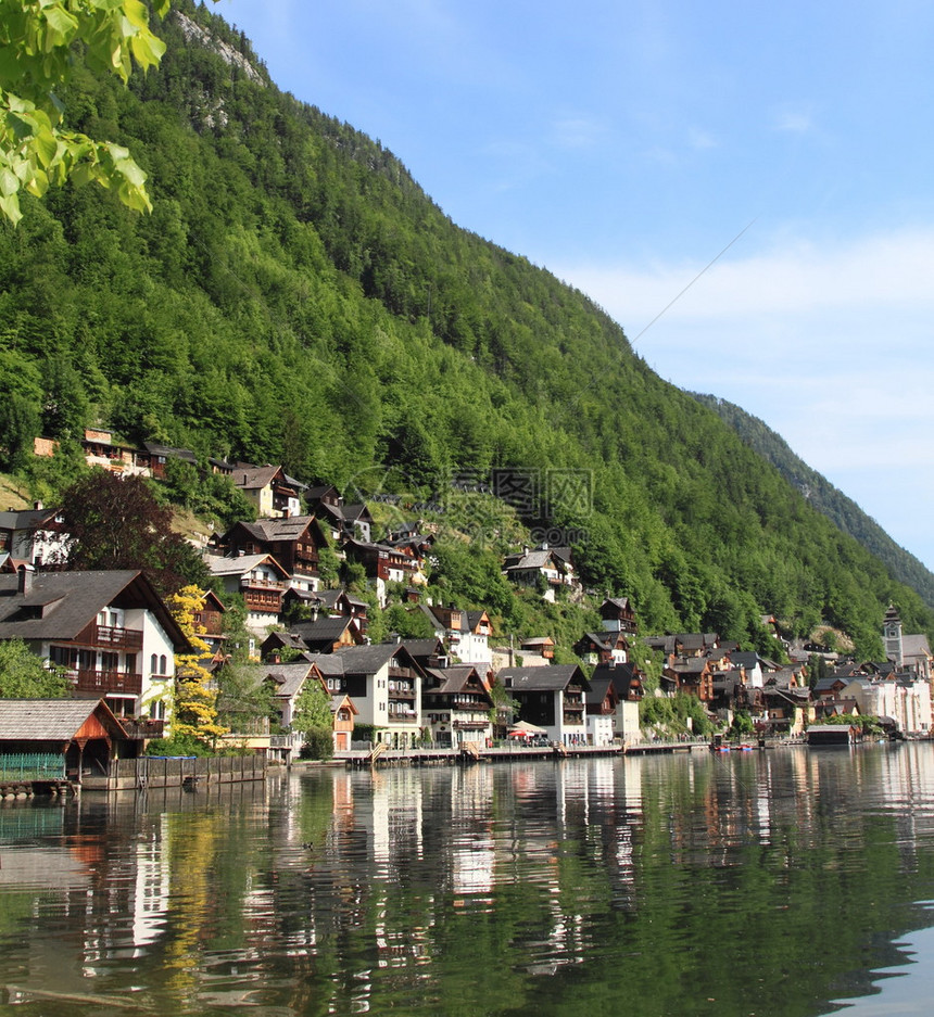 Hallstat旧城和湖奥图片