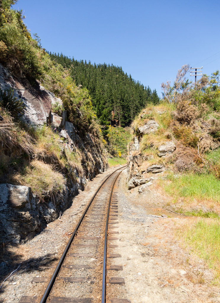 塔耶里峡谷的铁路轨迹横跨Taieri图片