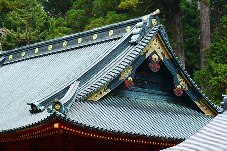 日式寺庙屋顶檐背景图片