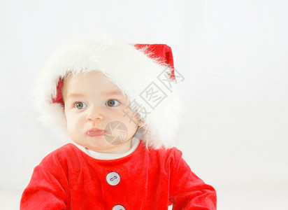小男孩不喜欢玩圣诞老人背景图片