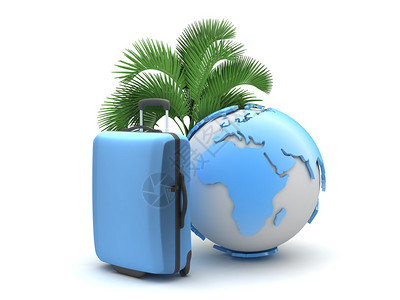 旅行李棕榈树和图片