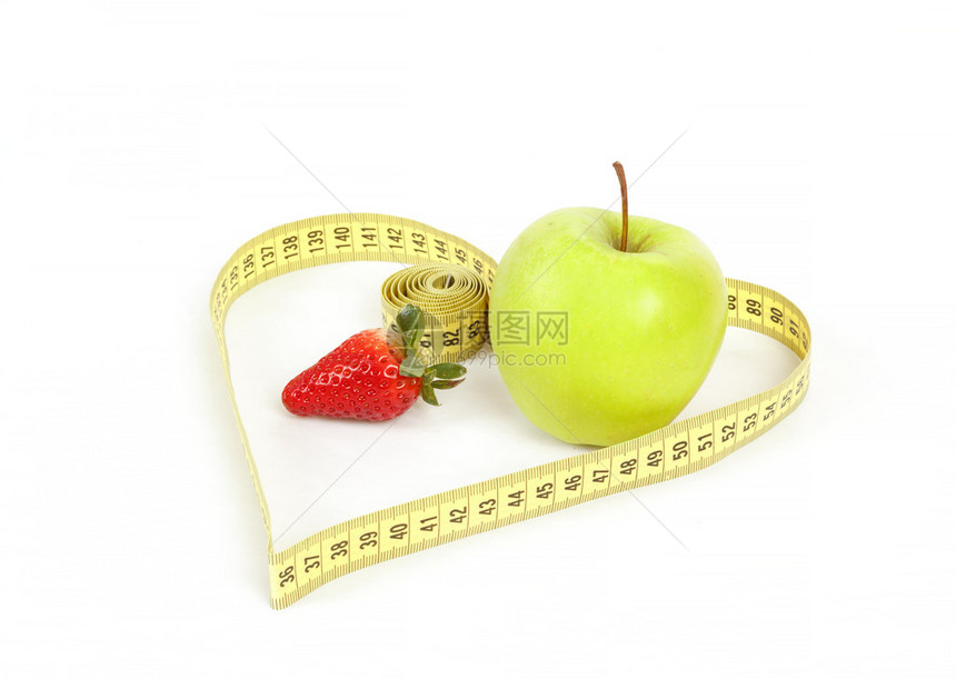 绿色苹果和草莓图片