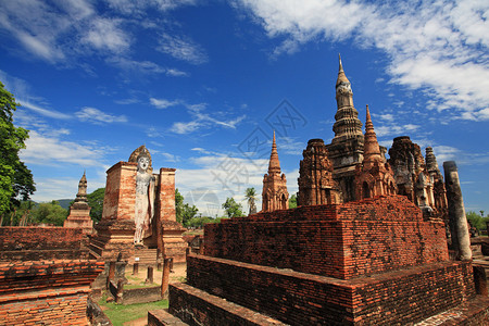 Sukhothai历史公园Unesco世界遗产背景图片