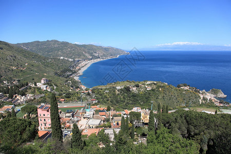 意大利西里Taormina对地中海图片