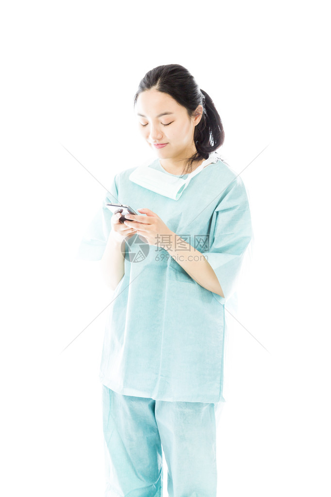 亚洲女外科医生用移动图片