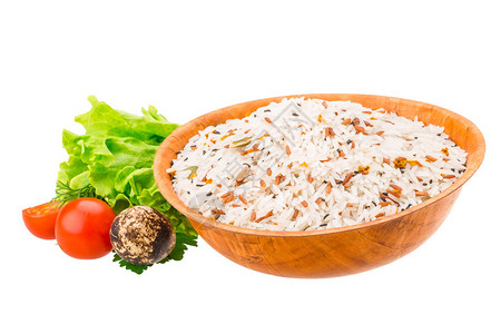 生米与蔬菜混合图片
