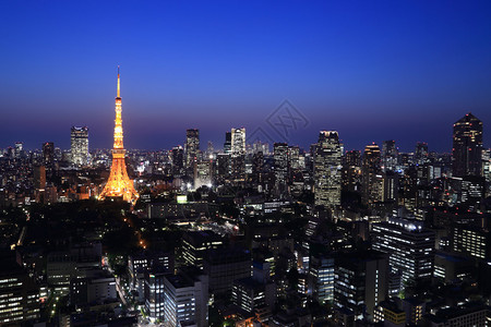 日本东京城市景观的顶视图图片