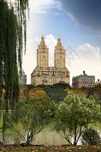 纽约市中央公园城市曼哈顿天际线图片