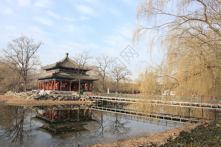 北京古老的夏月宫冬季有展馆图片